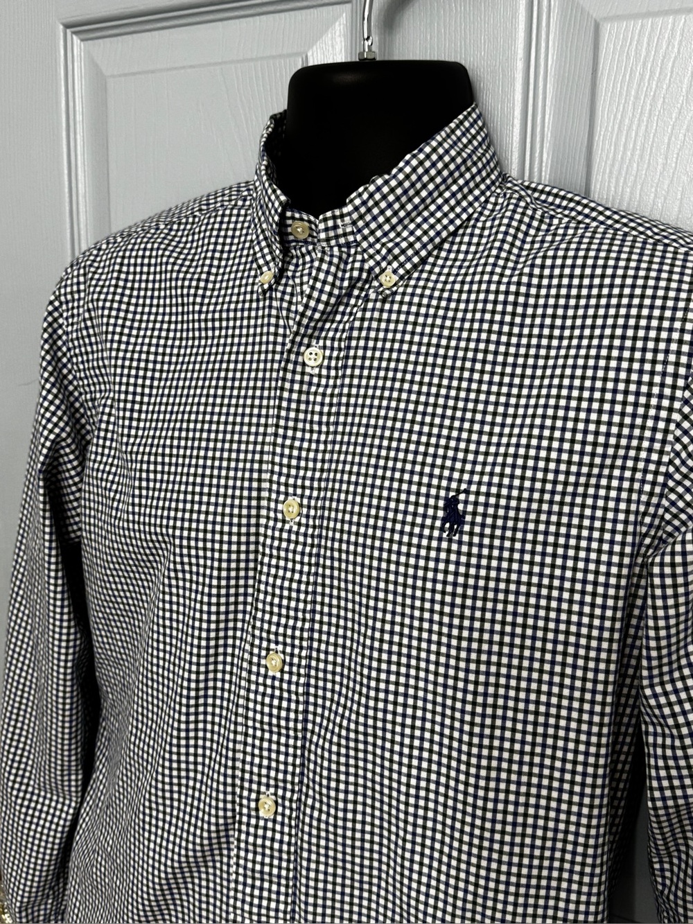 Ralph Lauren Men’s Blue Green Plaid Button Down Small‎ Cotton Classic Fit